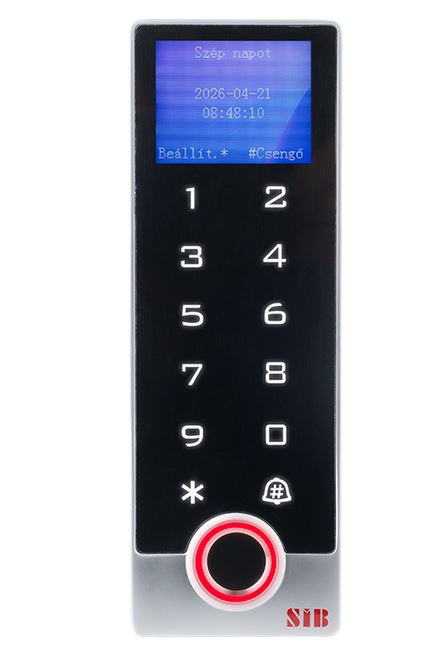 Ujjnyomat, RFID k�rtya, PIN k�d, mobil app nyit�s, LCD-s k�dz�r, TF2LCD-EM-W-Ty